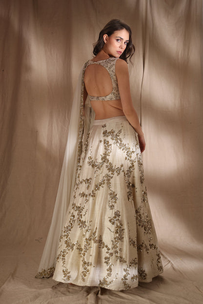 Ivory And Gold Lehenga