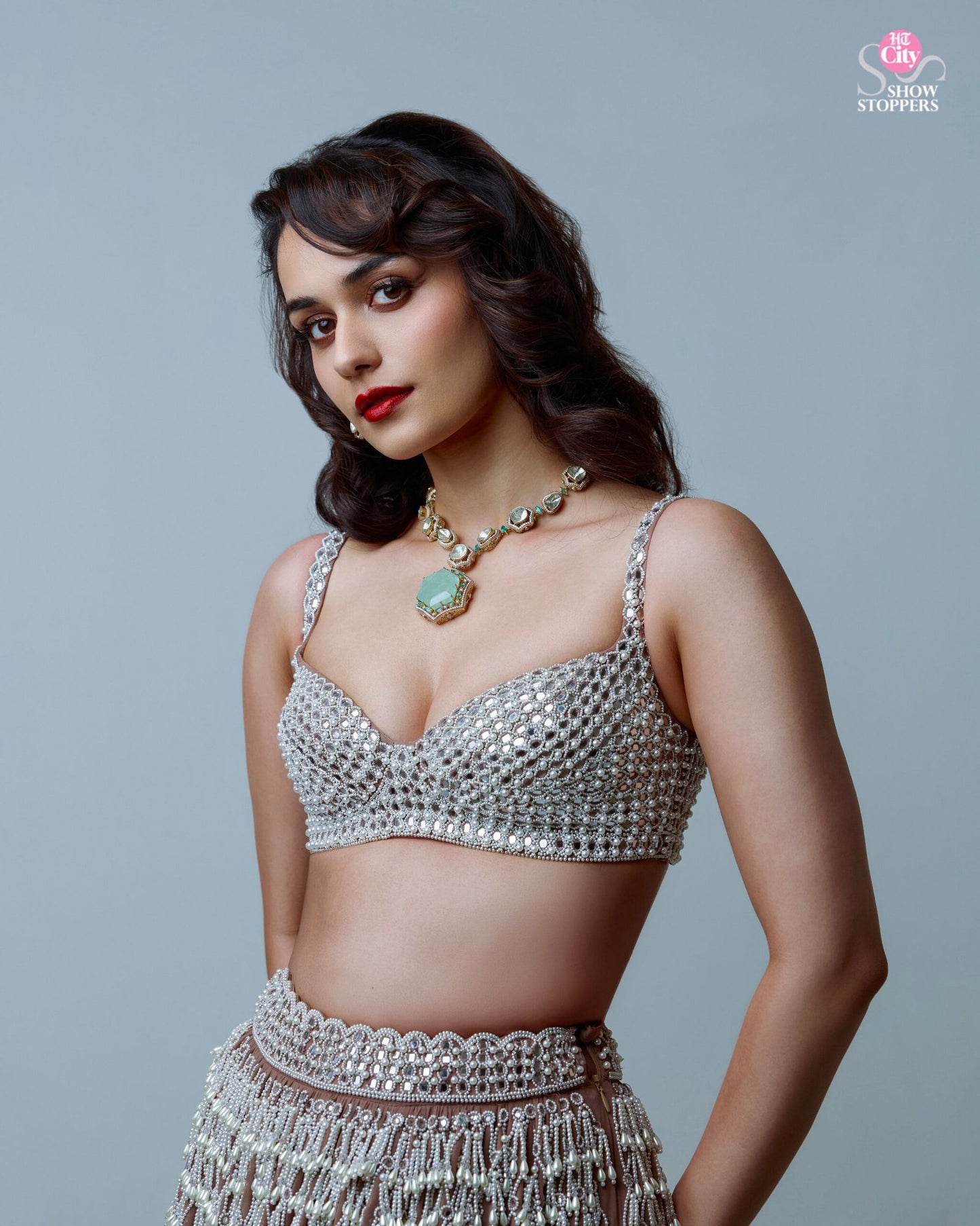 MANUSHI CHILLAR IN PEARL DROP LEHENGA SET