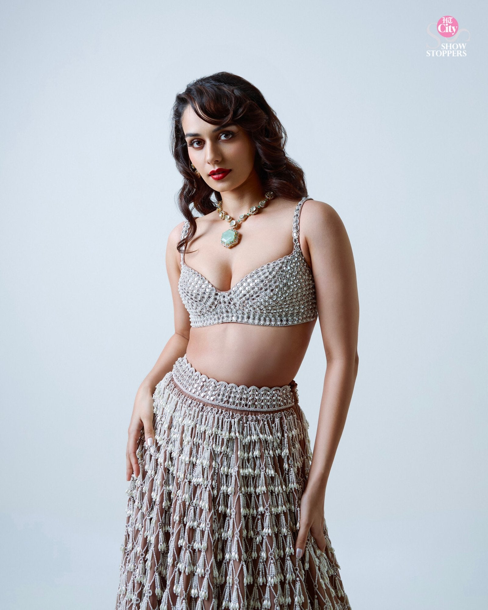 MANUSHI CHILLAR IN PEARL DROP LEHENGA SET