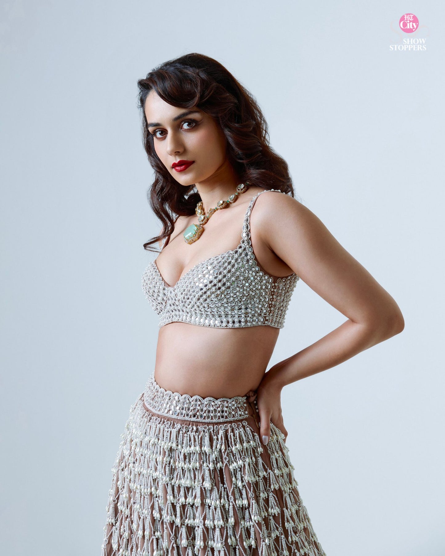 MANUSHI CHILLAR IN PEARL DROP LEHENGA SET