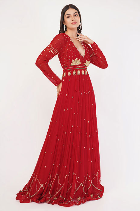 DUCHESS RED ANARKALI