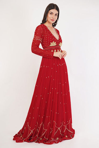 DUCHESS RED ANARKALI