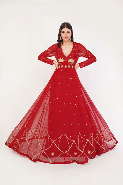 DUCHESS RED ANARKALI