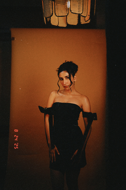 Parul Gulati in Mira Black Mini Dress