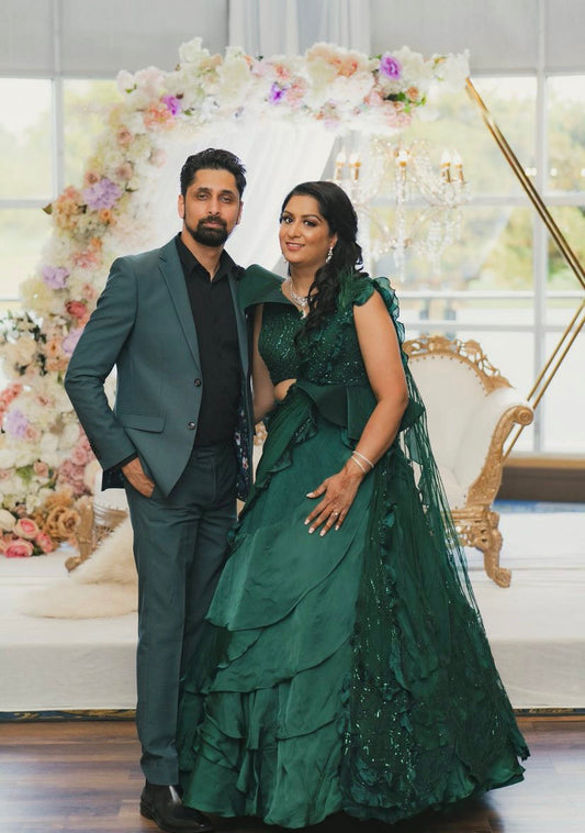 Mansi Walia in Emerald Peplum & Ruffle Skirt
