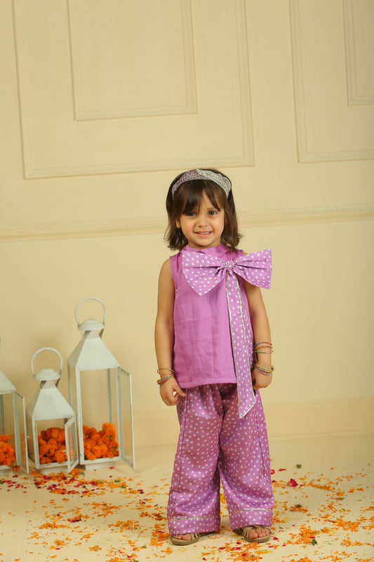 Purple Bandhani Printed Modal Co-ord Set