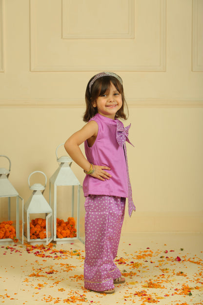 Purple Bandhani Printed Modal Co-ord Set