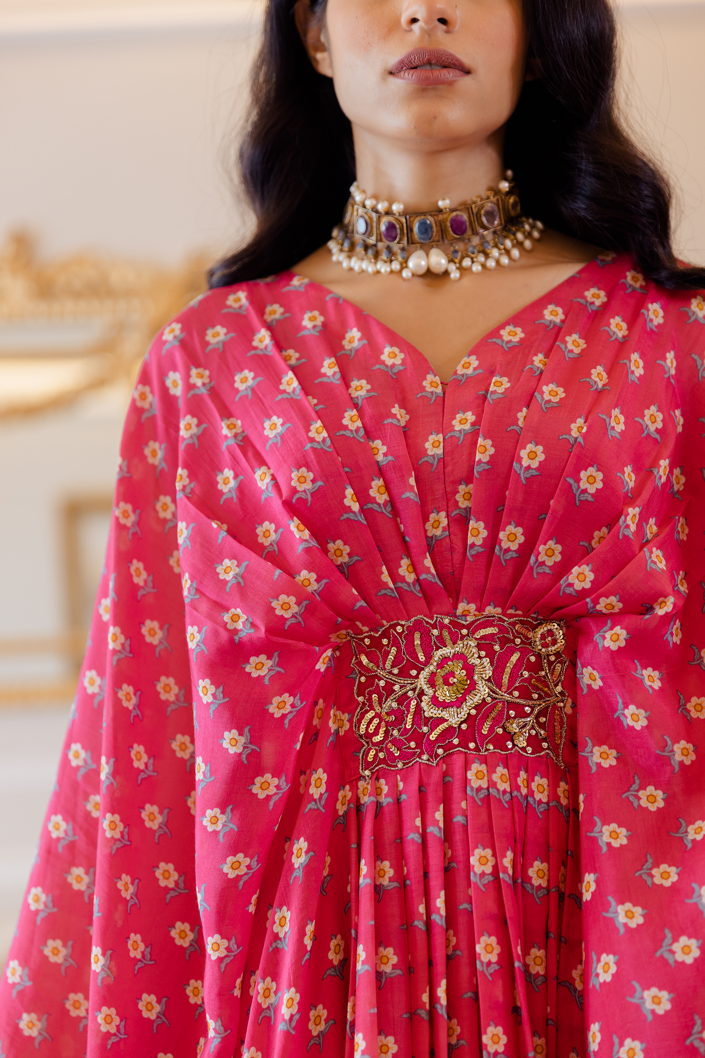 HAZEL KAFTAN – RANI PINK BUTTI
