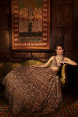 brown wedding lehenga