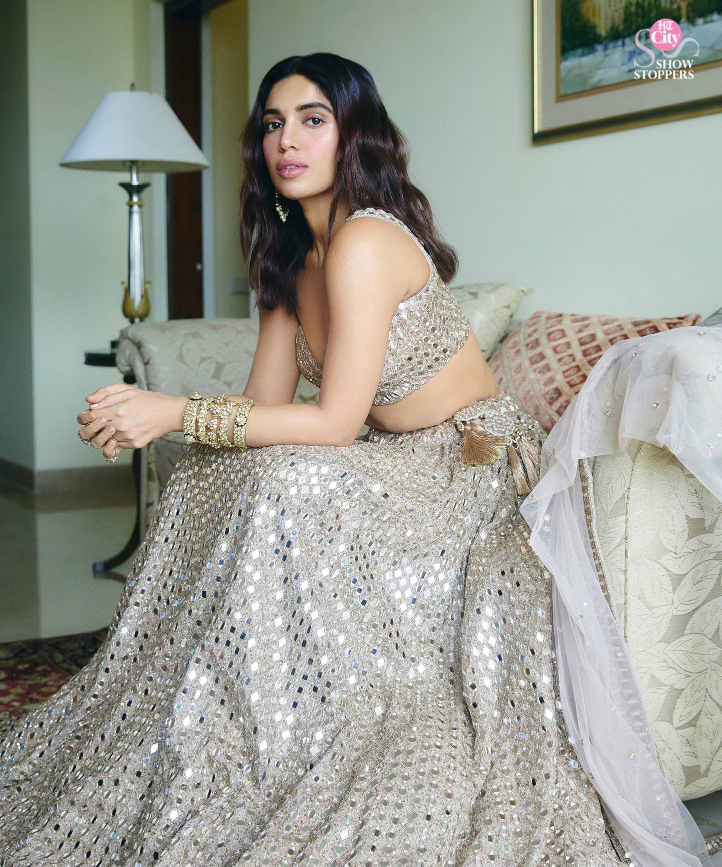 BHUMI PEDNEKAR IN JUGMUG MIRROR LEHENGA SET