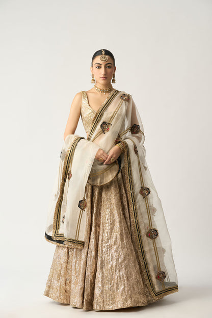 Safed Katputli Chandi Lehenga Set