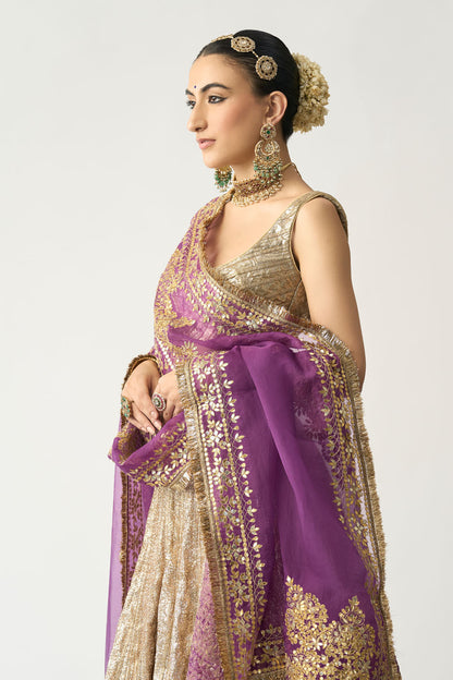 Bengani Dupatta Dhoop Chao Sona Chandi Lehenga Set