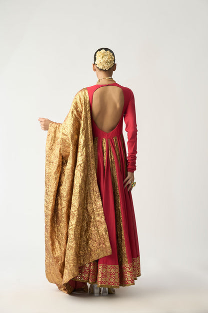 Roshini Laal Lampi Anarkali Dupatta Set