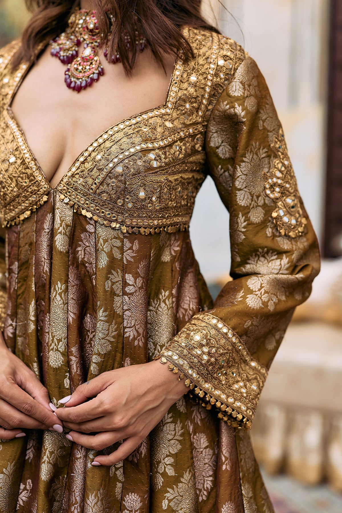 Shriphal Peplum Sharara Set