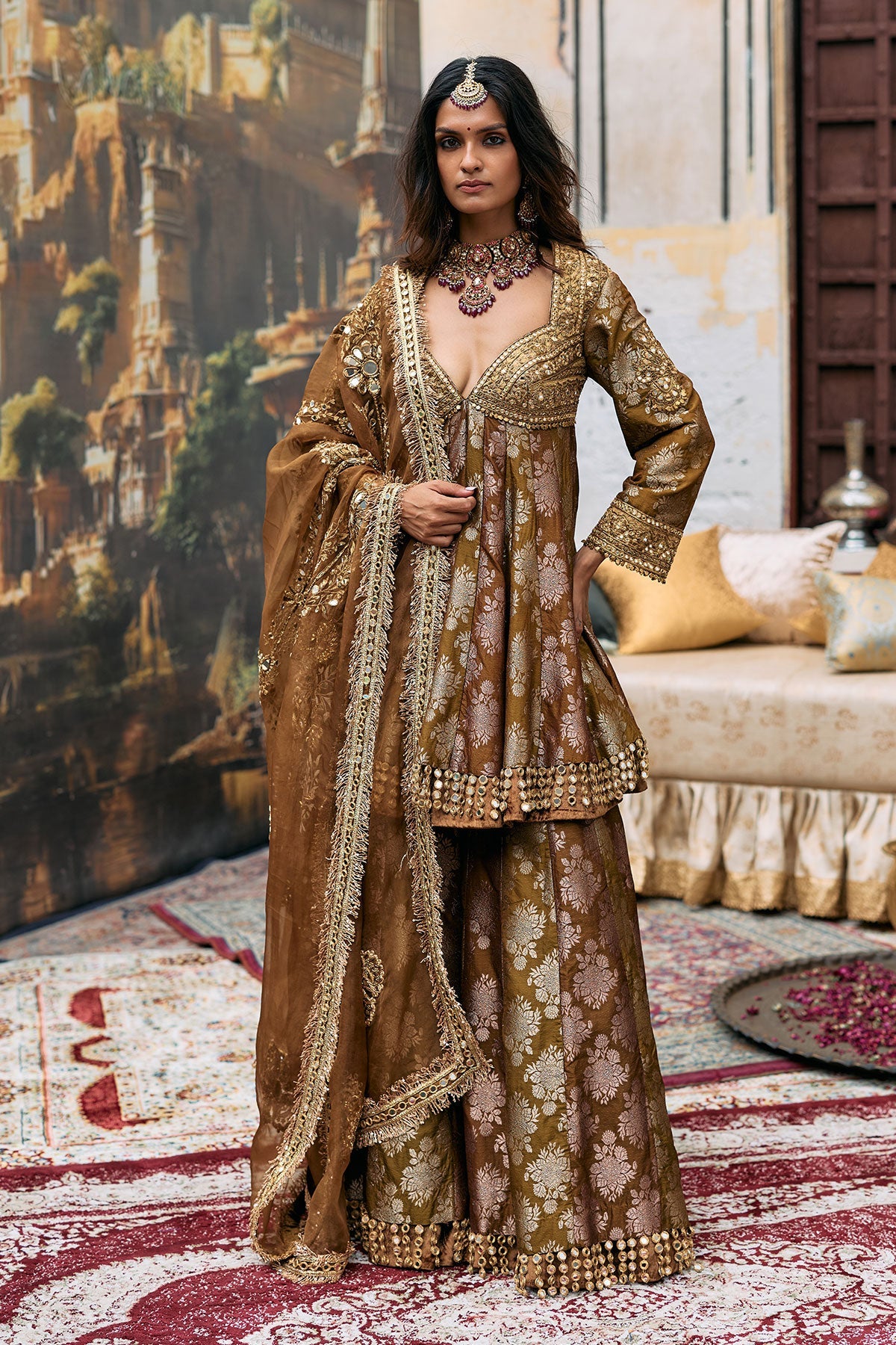 Shriphal Peplum Sharara Set