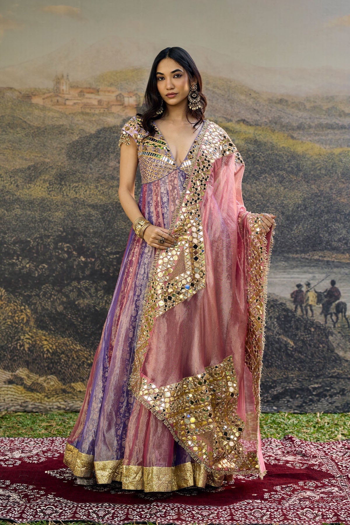 Gulrangi Mirror Anarkali Set