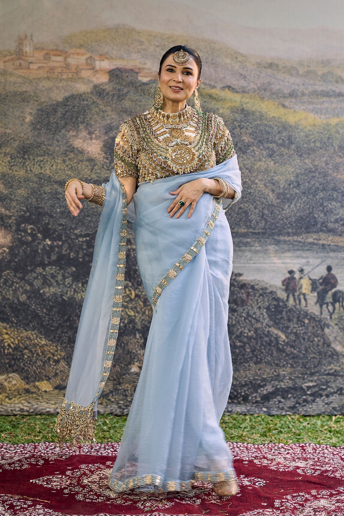 NEELAMBARI SAREE SET