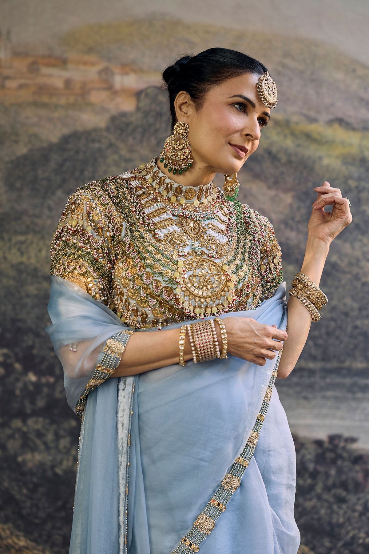 NEELAMBARI SAREE SET