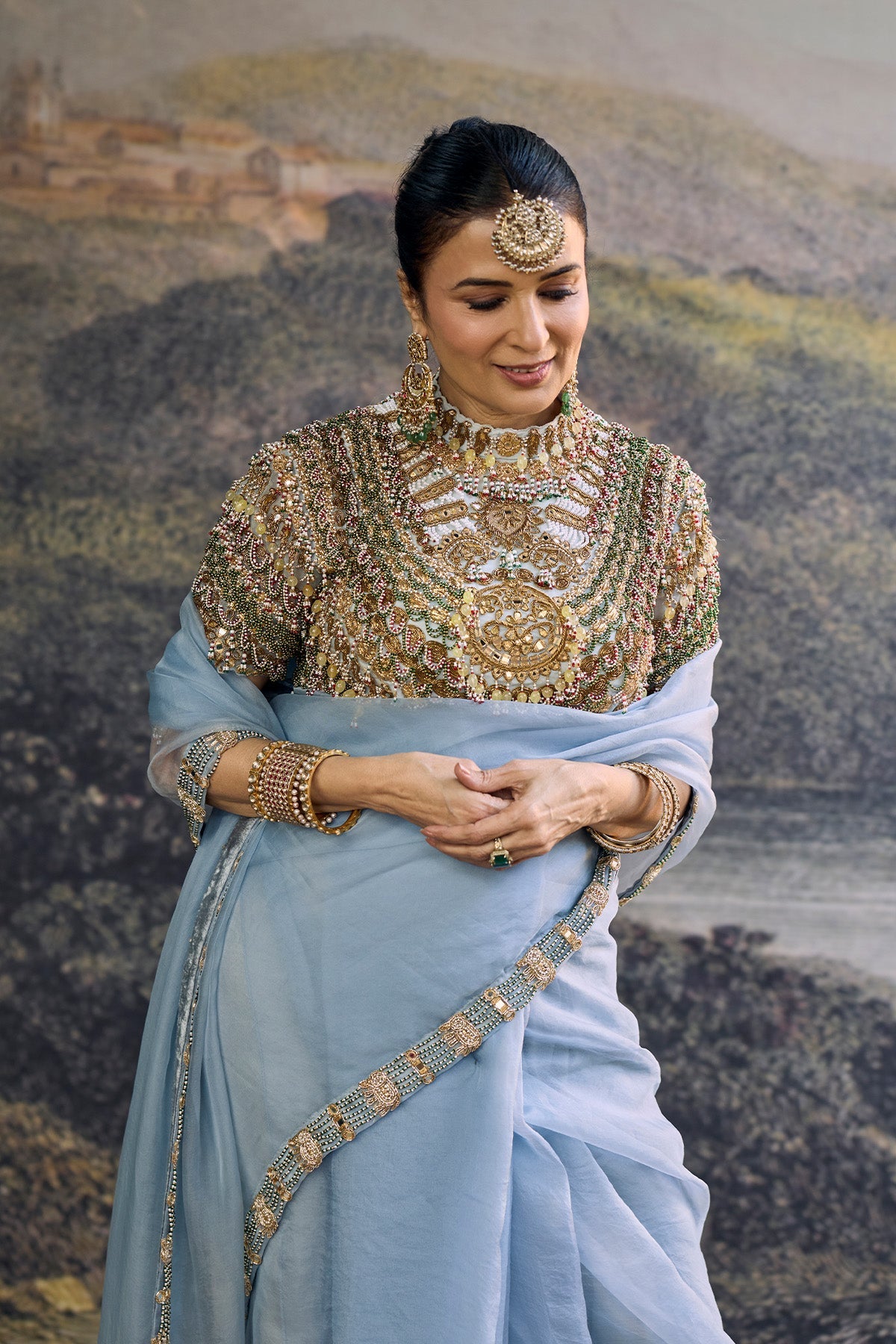 NEELAMBARI SAREE SET