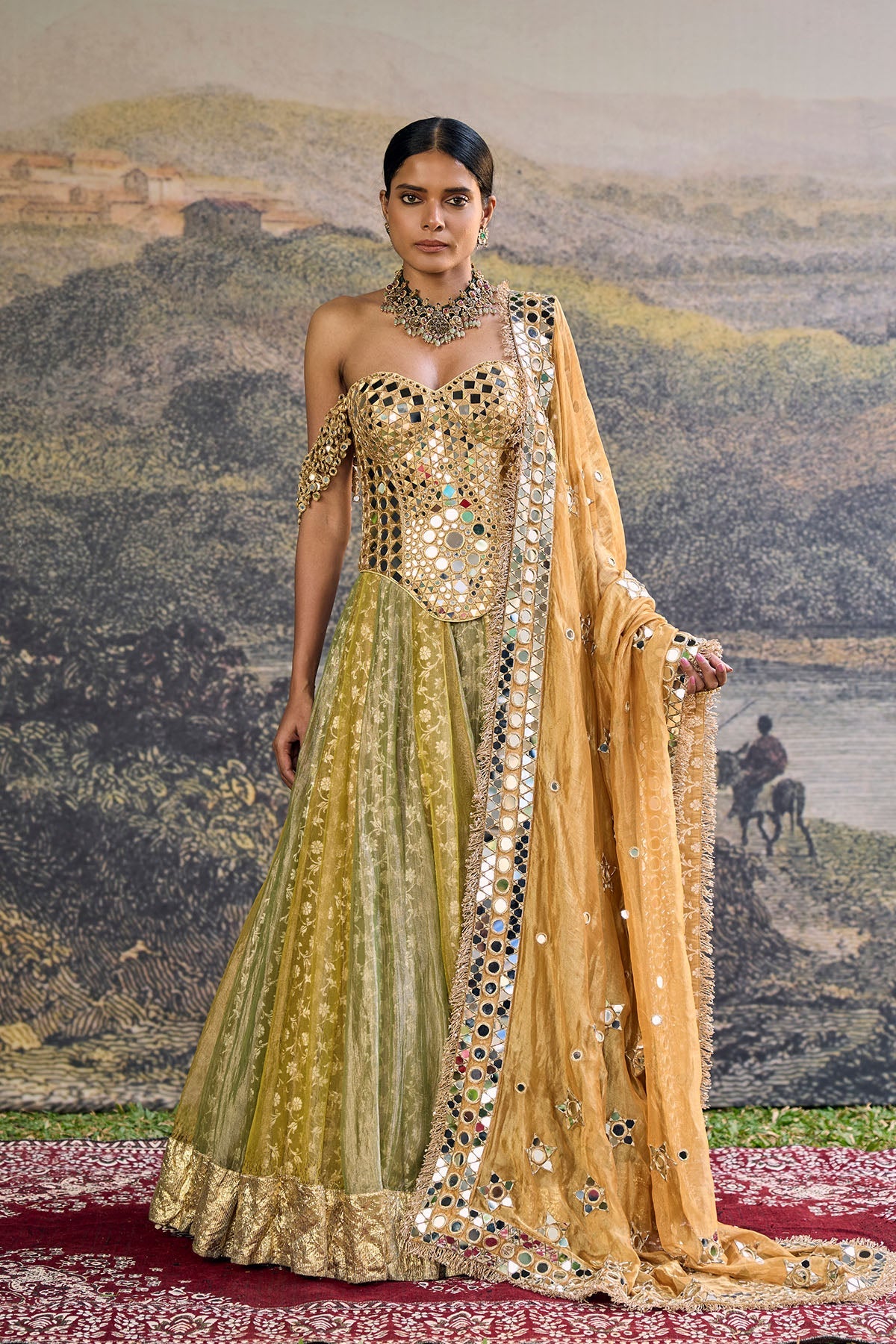 Hiranya Mirror Lehenga Set