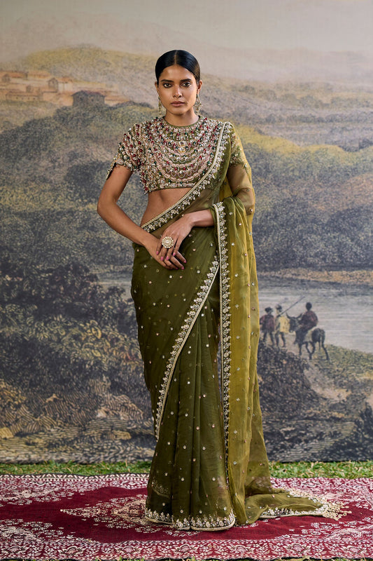 Zoya Jewel Organza Saree Set