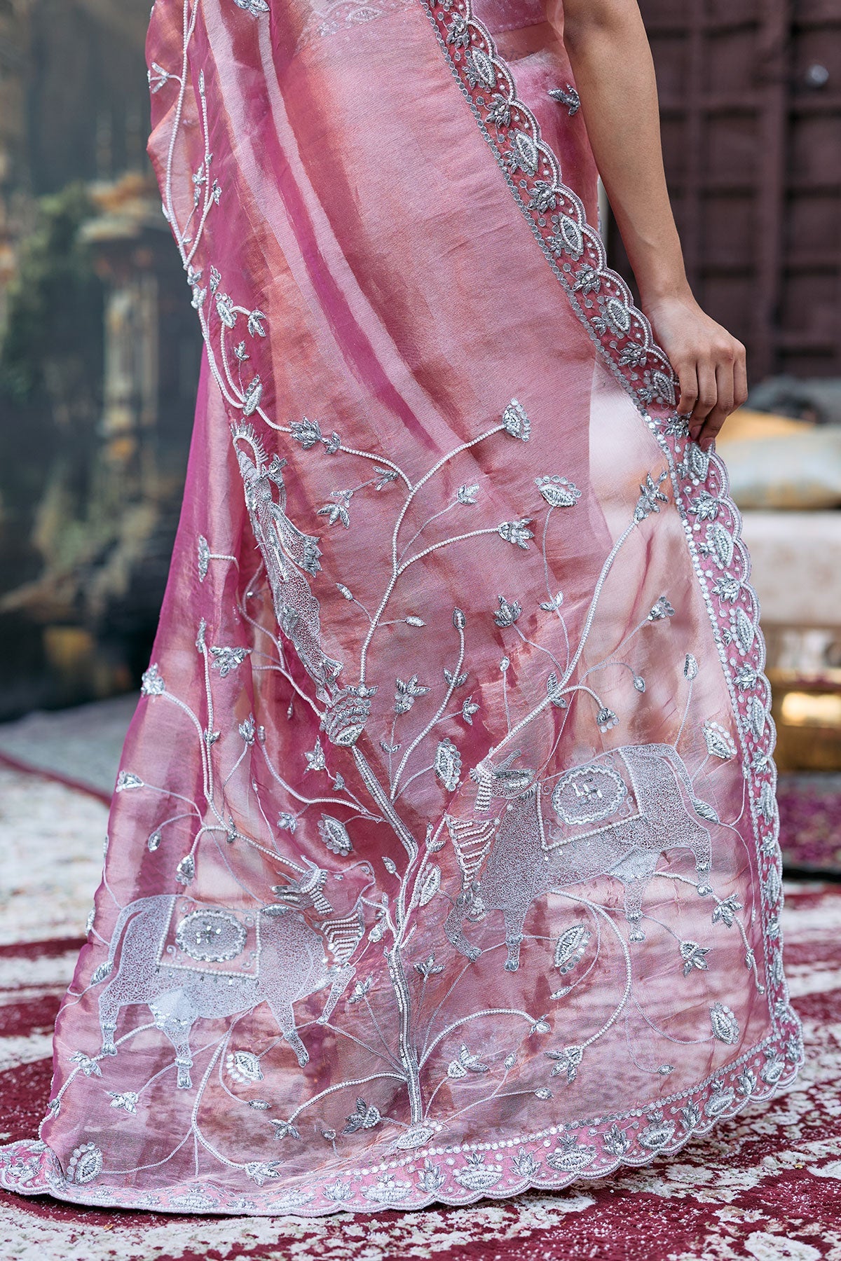 Krishna Shveta Saree Set