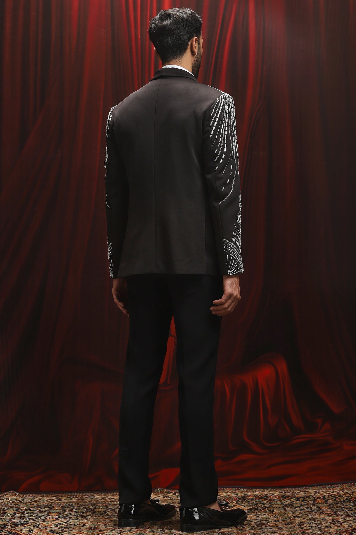 Mystic Obsidian Embroidered Tuxedo Set