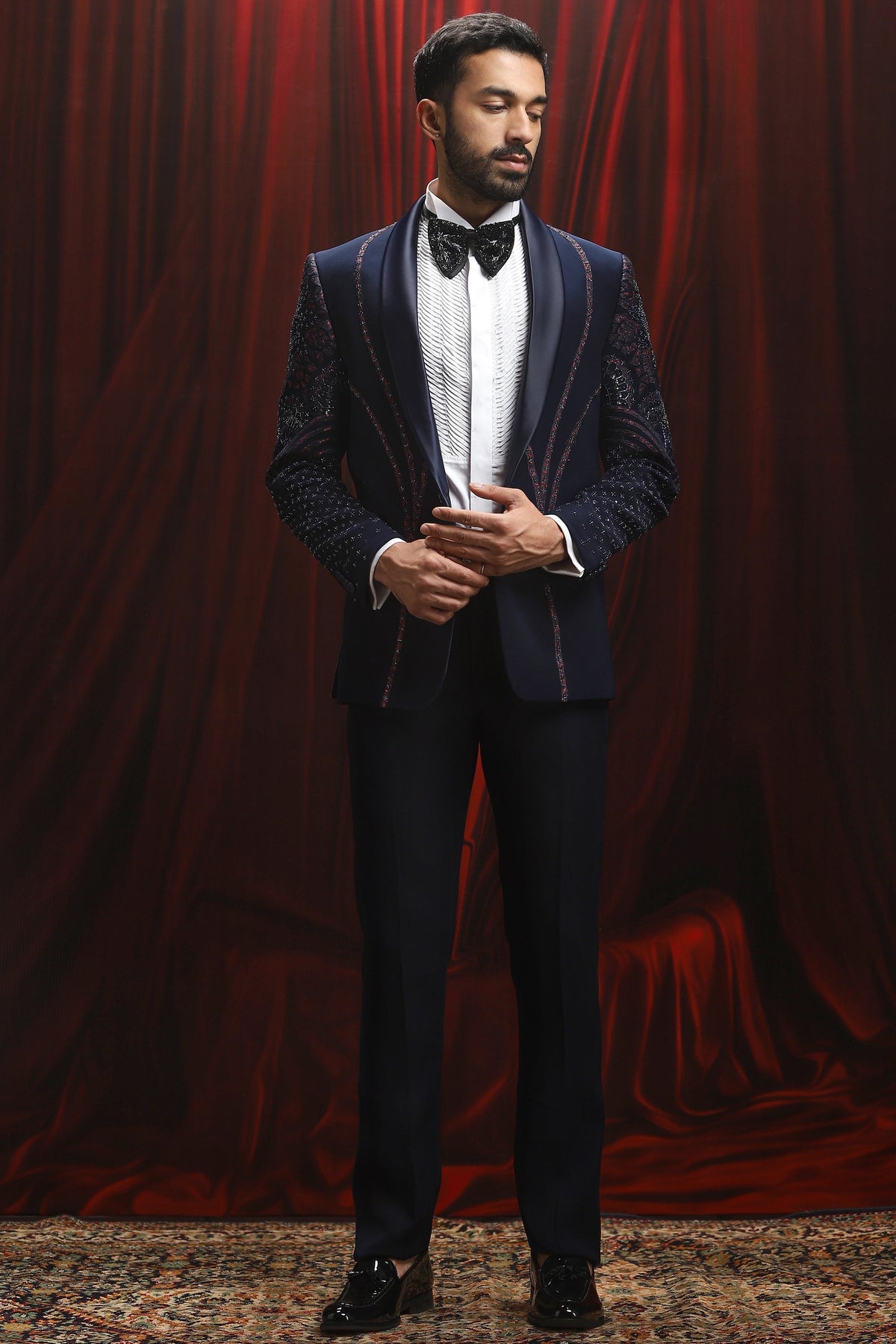 Midnight Regent Embroidered Tuxedo Set