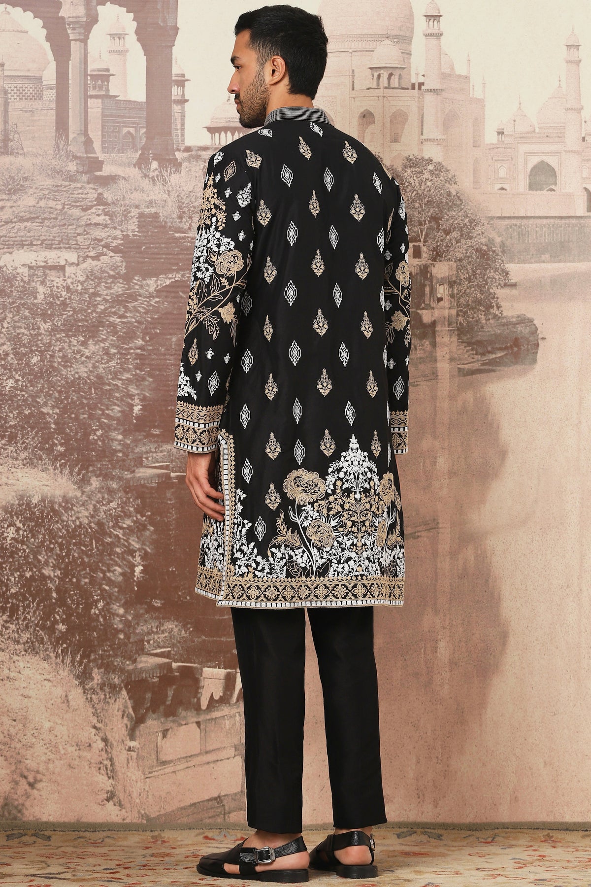 Shiv Thakare in Black Floraison Dori Kurta Set