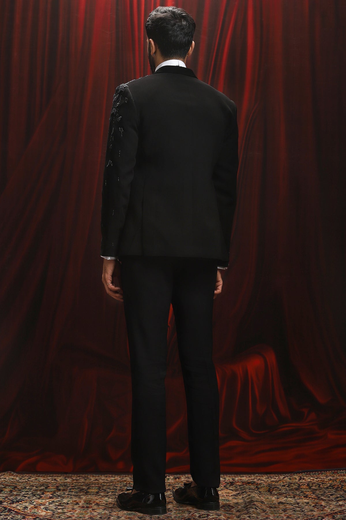 Black Dahlia Embroidered Tuxedo Set