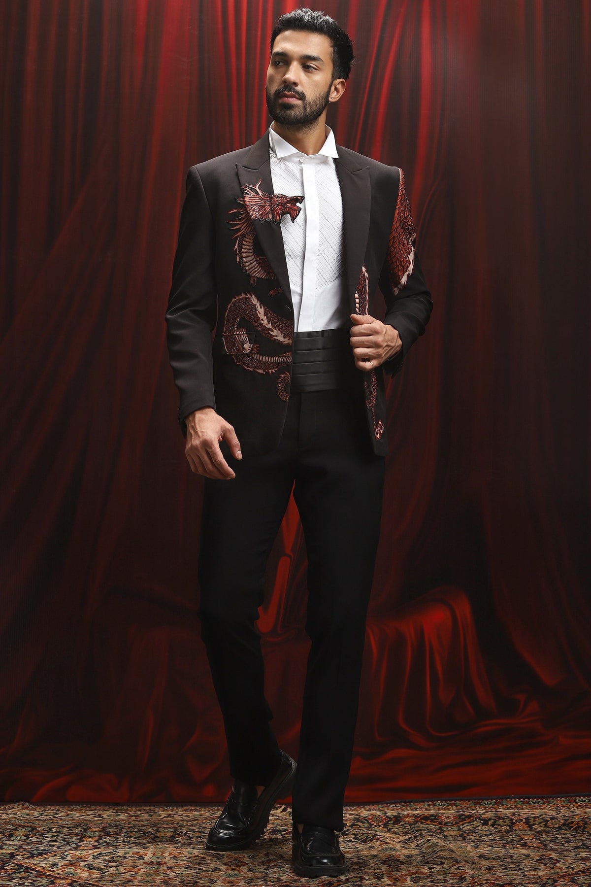 Dragon's Wrath Embroidered Tuxedo Set