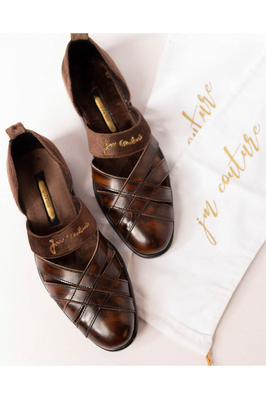Coffee Brush Off Closed Toe Peshawari