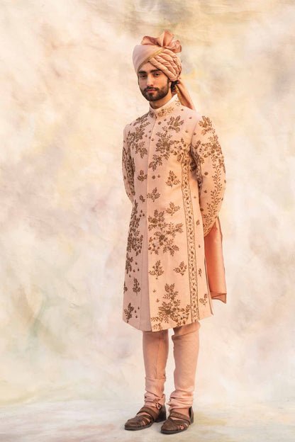 Champagne 3D Element Sherwani