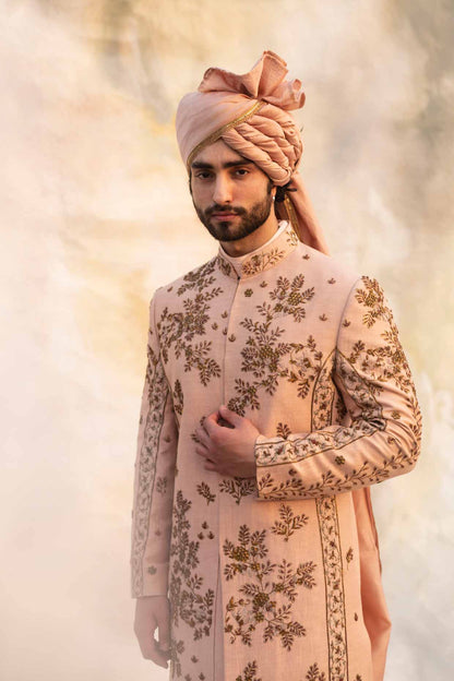 Champagne 3D Element Sherwani