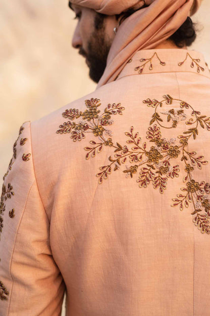 Champagne 3D Element Sherwani