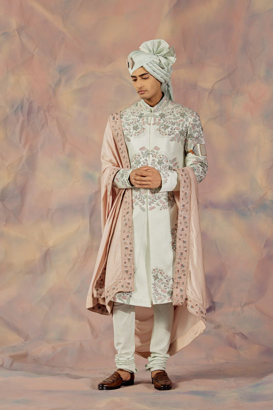 Hazy Blue Sherwani Set