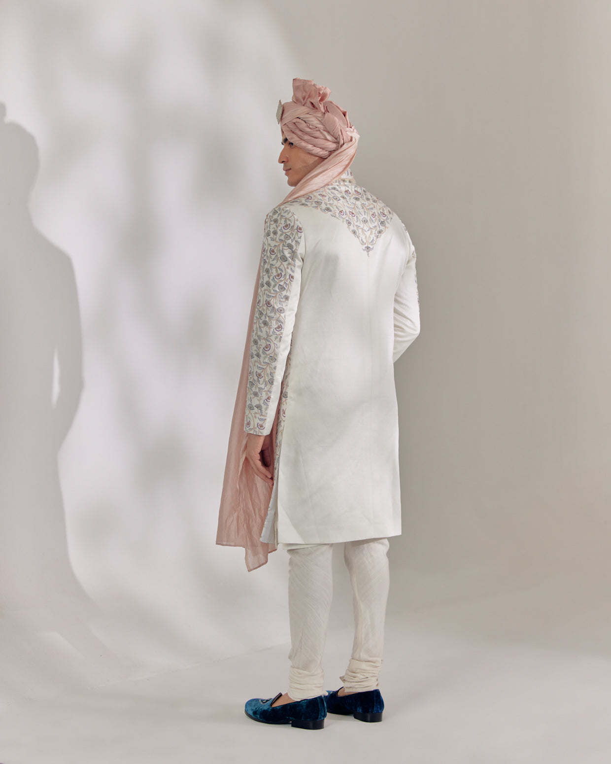 White Vine Sherwani Set