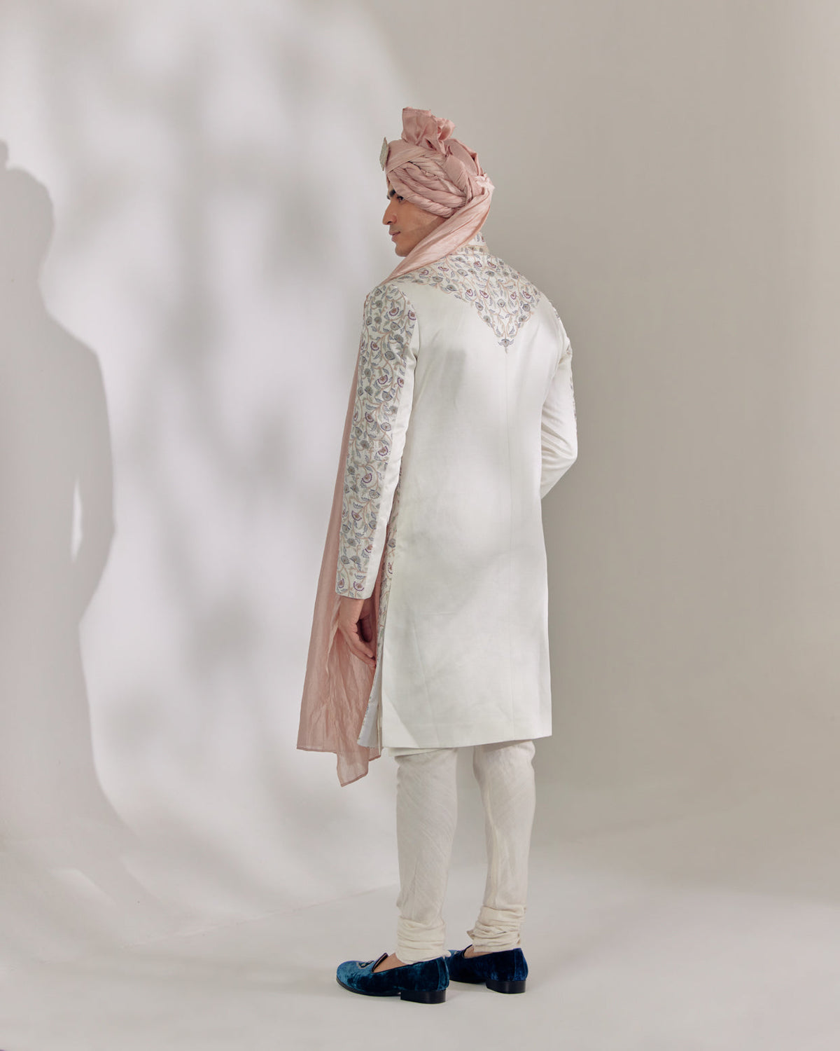 White Vine Sherwani Set