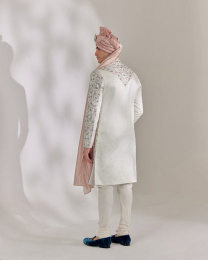 White Vine Sherwani Set