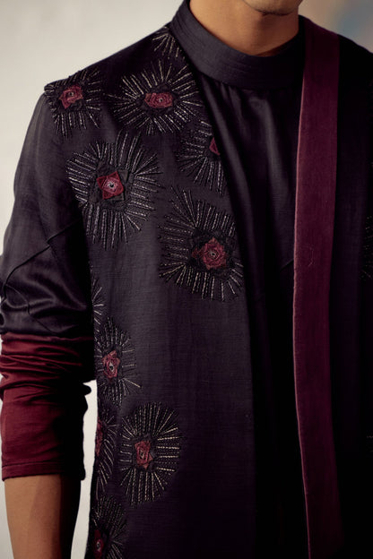 Black Omber Shrug Set