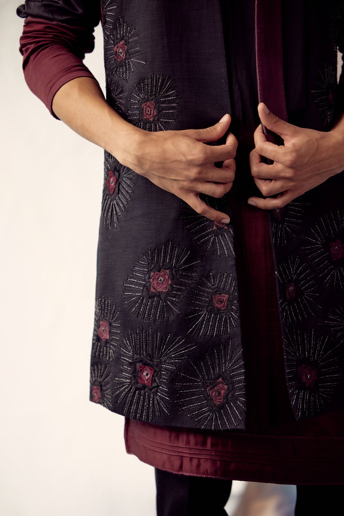 Black Omber Shrug Set