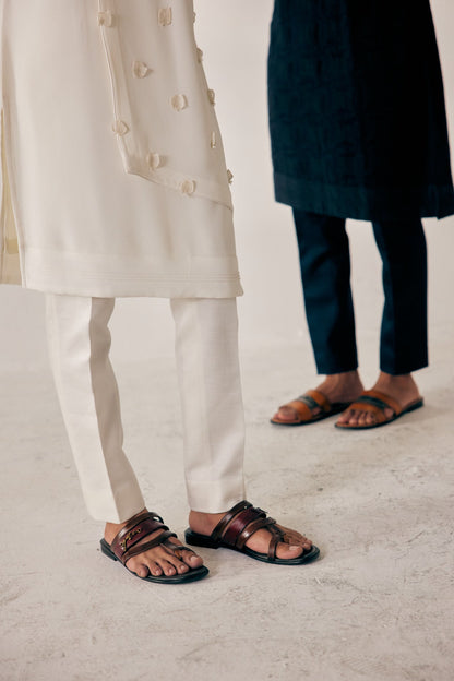 White Applique Kurta Set