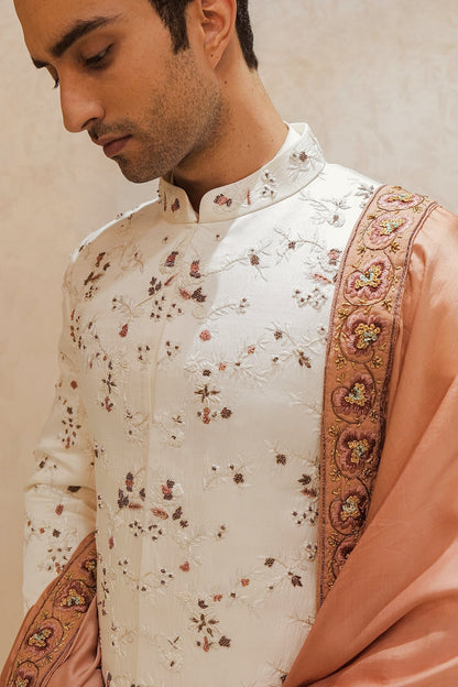 The Regal White Sherwani Set