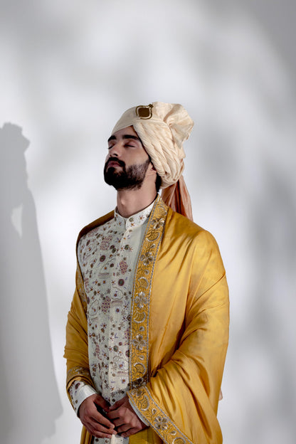 Ivory Ochre Sherwani Set