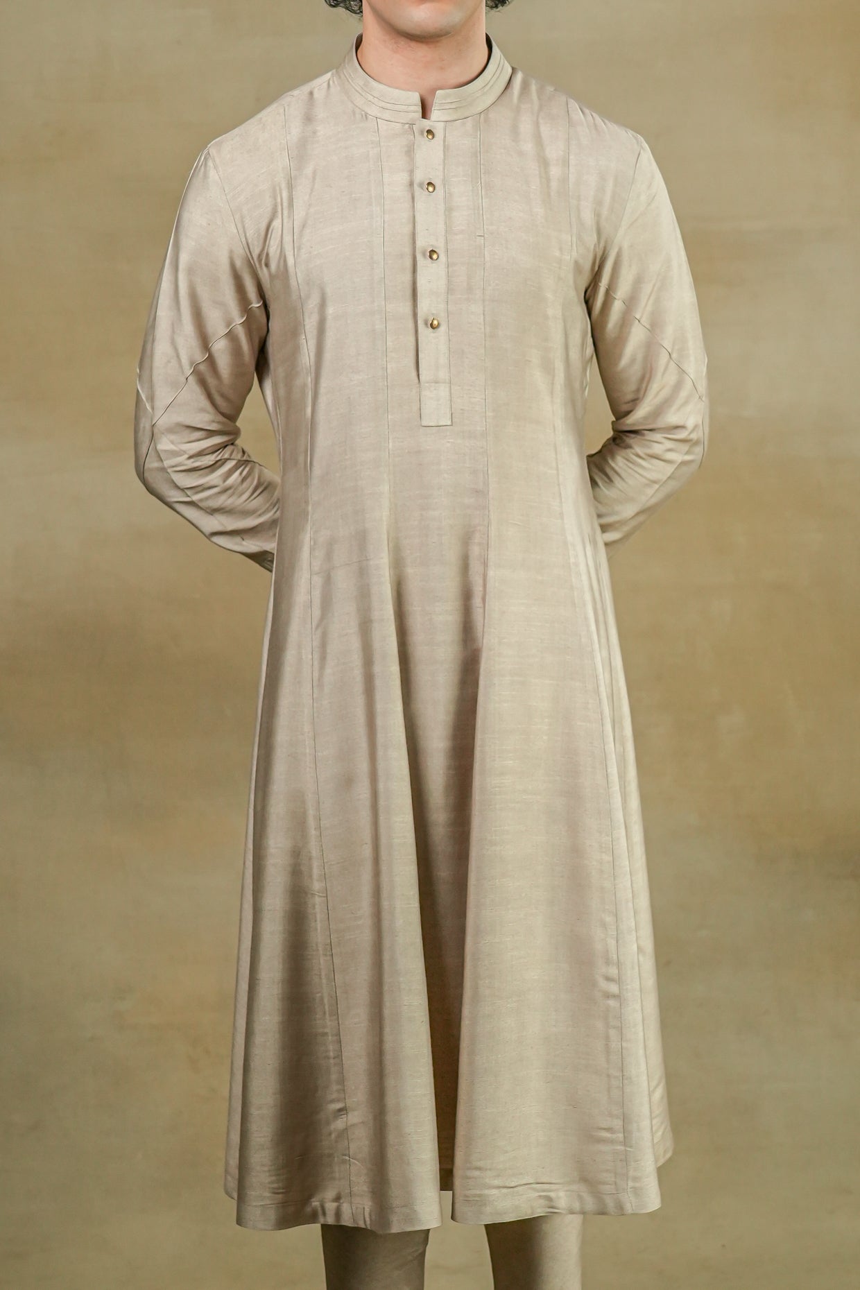 Sand Grey Anarkali Kurta Set