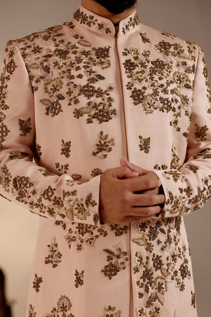 Shell-Pink Sherwani Set