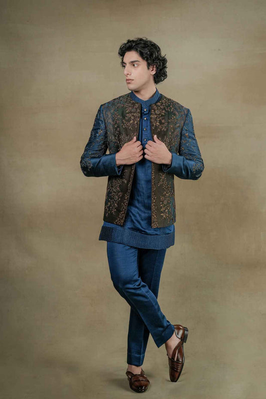 Teal & Brown Short Jacket