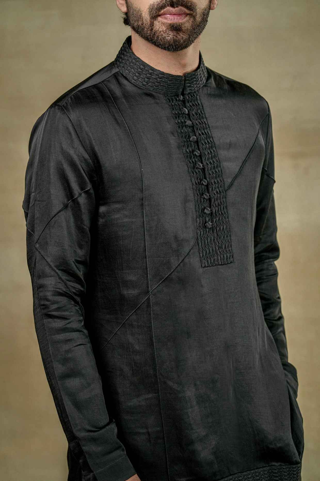 Black Short Kurta Set