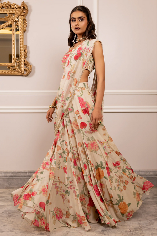 KIARA SAREE SET – OFF WHITE