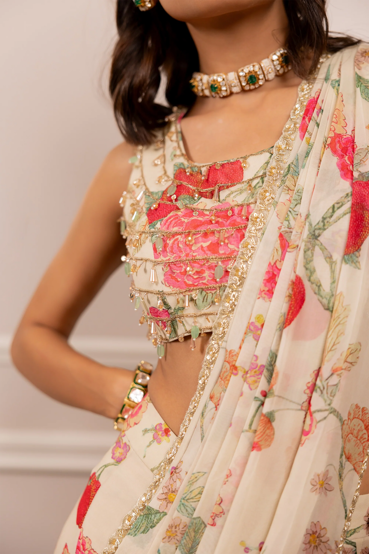 KIARA SAREE SET – OFF WHITE